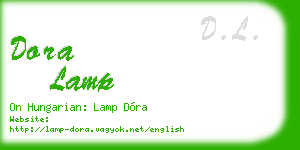 dora lamp business card